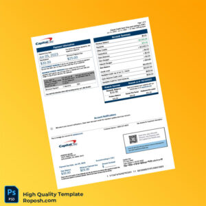 USA Capital One Billing Bank Statement Template in Word and PDF formats 6 page