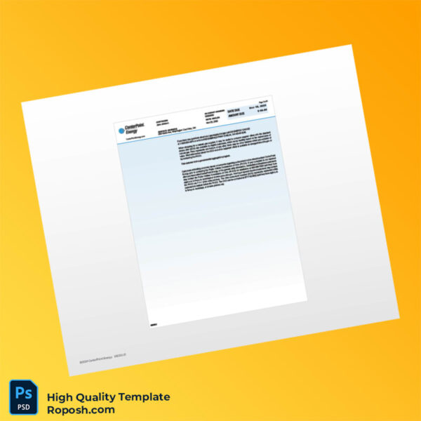 USA CenterPoint Energy Editable Gas Bill Template in Word and PDF formats 3 page