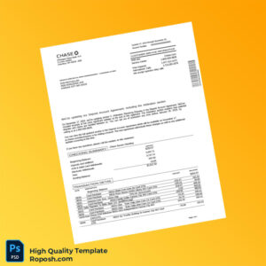 USA Chase Bank Statement Template in Word and PDF formats 6 page USA Chase Bank Statement Template in Word and PDF formats 6 page