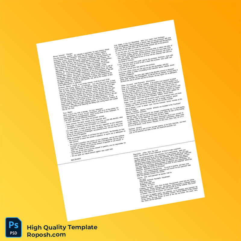 USA Citi Bank Statement Template in Word and PDF formats 3 page USA Citi Bank Statement Template in Word and PDF formats 3 page
