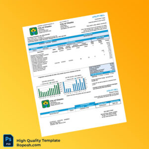 USA City of Chaska Editable Utility Bill Template in Word and PDF formats 2 page
