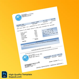 USA City of Chicago Editable Utility Bill Template in Word and PDF formats 2 page USA City of Chicago Editable Utility Bill Template in Word and PDF formats 2 page