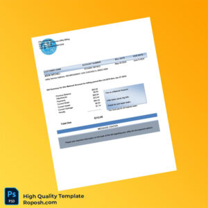 USA City of Chicago Editable Water Bill Template in Word and PDF formats 4 page