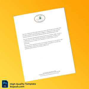 USA City of Paris Editable Utility Bill Notice Template in Word and PDF formats