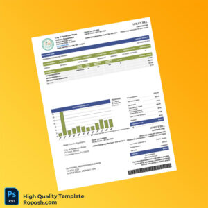 USA City of Pembroke Pines Editable Utility Bill Template in Word and PDF formats