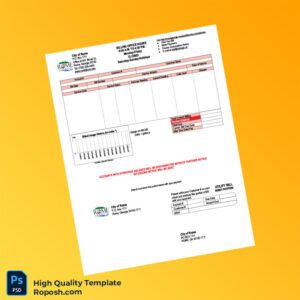 USA City of Rome Editable Utility Bill Template in Word and PDF formats 2 page
