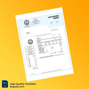 USA City of Tampa Utilities Editable Water Bill Template in Word and PDF formats