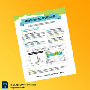 USA City of Thornton Editable Water Bill Template in Word and PDF formats 2 page