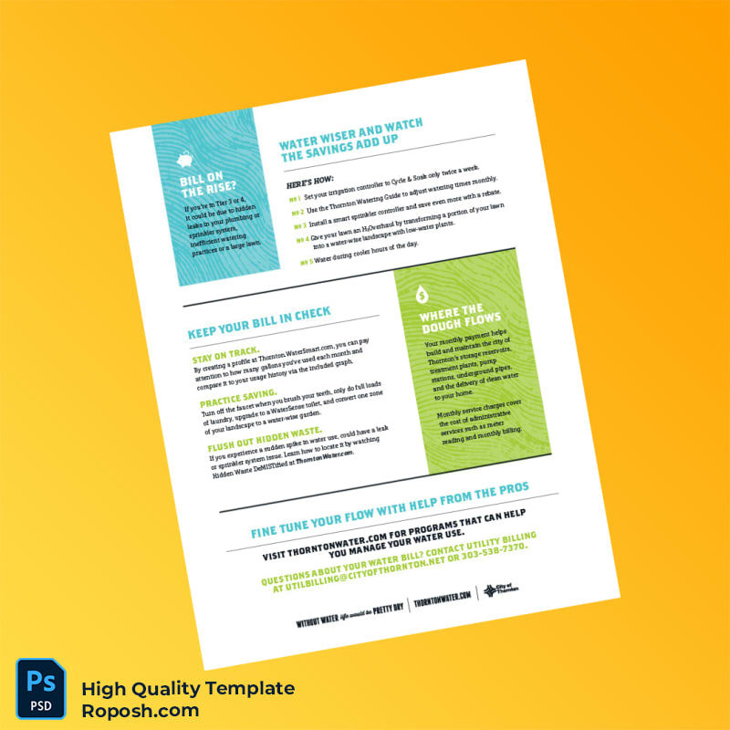 USA City of Thornton Editable Water Bill Template in Word and PDF formats 2 page USA City of Thornton Editable Water Bill Template in Word and PDF formats 2 page