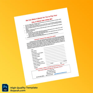 USA City of White Oak Editable Bank Draft Form Template in Word and PDF formats