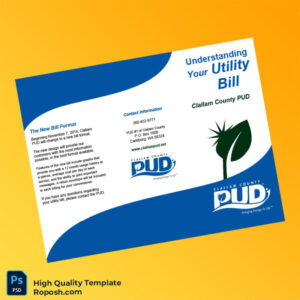 USA Clallam County PUD Editable Utility Bill Template in Word and PDF formats 2 page