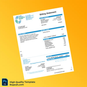 USA Clark Regional Wastewater District Editable Utility Bill Template in Word and PDF formats 2 page