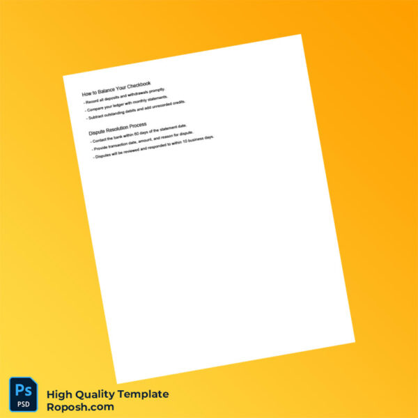 USA Commerce Trust Bank Bank Statement Template in Word and PDF formats 2 page
