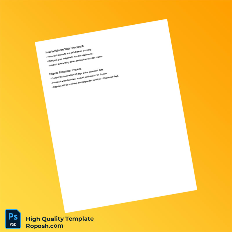 USA Commerce Trust Bank Bank Statement Template in Word and PDF formats 2 page USA Commerce Trust Bank Bank Statement Template in Word and PDF formats 2 page