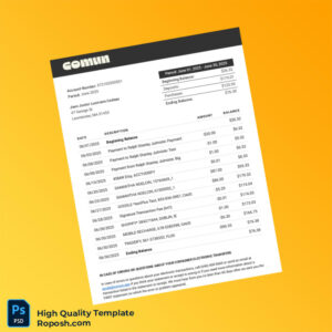 USA Community Federal Savings Bank Bank Statement Template in Word and PDF formats 2 page USA Community Federal Savings Bank Bank Statement Template in Word and PDF formats 2 page