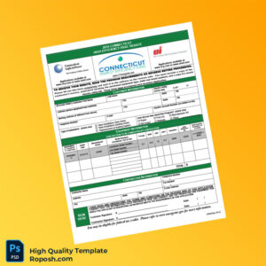 USA Connecticut Editable HVAC Incentive Application Template in Word and PDF formats 2 page