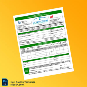 USA Connecticut Light Power Editable HVAC Incentive Application Template in Word and PDF formats 2 page