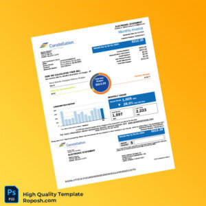 USA Constellation Editable Electricity Bill Template in Word and PDF formats 6 page