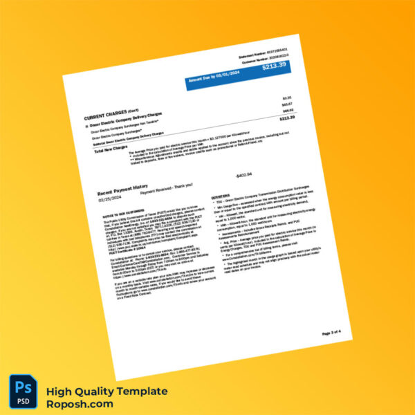 USA Constellation Editable Electricity Bill Template in Word and PDF formats 6 page