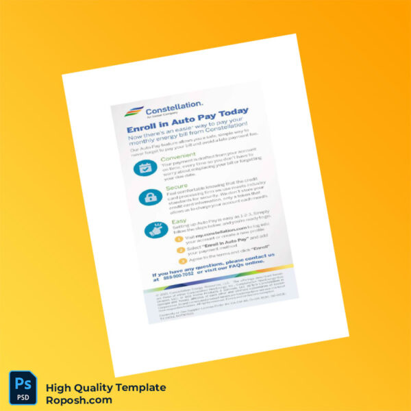 USA Constellation Editable Electricity Bill Template in Word and PDF formats 6 page