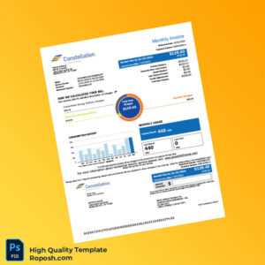 USA Constellation Energy Editable Electricity Bill Template in Word and PDF formats 3 page