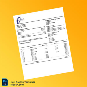USA CrawfordTech Bank Statement Template in Word and PDF formats