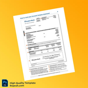 USA Eastern Bank Account Statement Template in Word and PDF formats 2 page