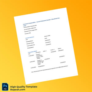USA Editable Account Statement Template in Word and PDF formats
