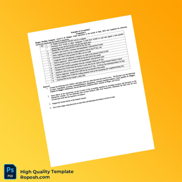USA Editable Accounting Assignment Template in Word and PDF formats