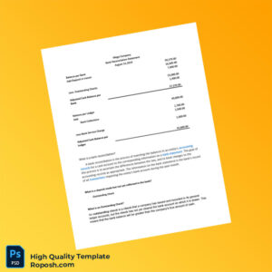 USA Editable Bank Reconciliation Statement Template in Word and PDF formats 2 page