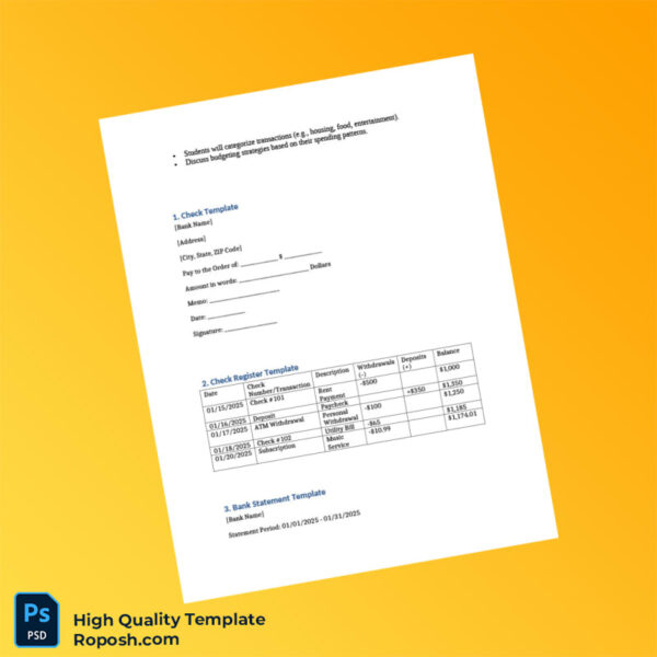 USA Editable Banking Project Template in Word and PDF formats 3 page