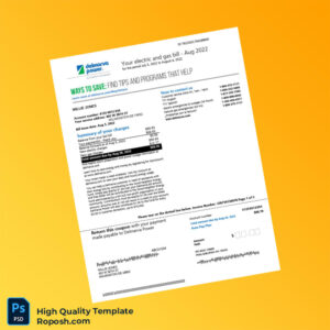 USA Editable Electric and Gas Bill Template in Word and PDF formats 5 page