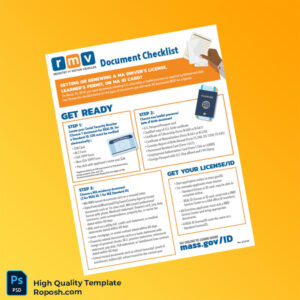 USA Editable MA License ID Guide Template in Word and PDF formats