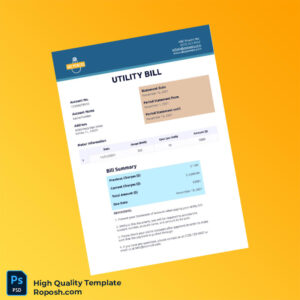 USA Editable Utility Bill Template in Word and PDF formats