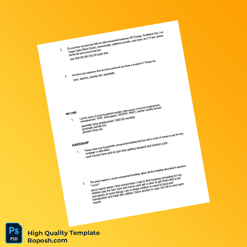USA FEMA Editable Utility Bill Assistance Application Template in Word and PDF formats 3 page USA FEMA Editable Utility Bill Assistance Application Template in Word and PDF formats 3 page