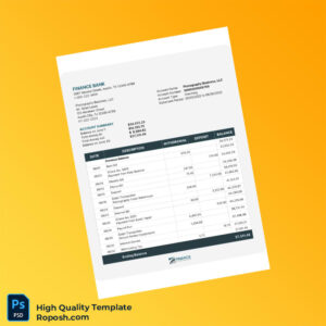 USA Finance Bank Account Statement Template in Word and PDF formats