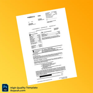 USA First Bank Credit Card Statement Template in Word and PDF formats 3 page