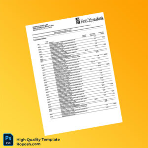 USA First Citizen Bank Statement Template in Word and PDF formats 3 page