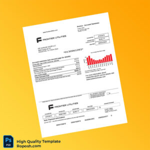 USA Frontier Utilities Editable Utility Bill Template in Word and PDF formats 2 page USA Frontier Utilities Editable Utility Bill Template in Word and PDF formats 2 page