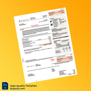 USA Georgia Power Editable Electric Bill Template in Word and PDF formats