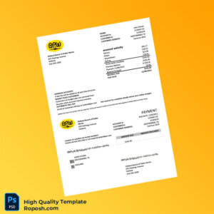 USA Holland Board of Public Works Editable Utility Bill Template in Word and PDF formats