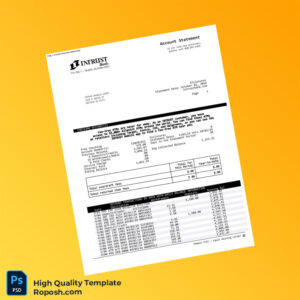 USA INTRUST Bank Statement Template in Word and PDF formats 4 page