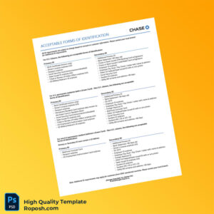 USA JPMorgan Chase Bank Editable Identification Document Template in Word and PDF formats