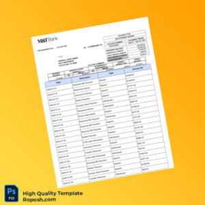 USA M T Bank Statement Template in Word and PDF formats 7 page