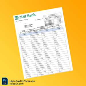 USA M and T Bank Statement Template in Word and PDF formats 7 page USA M and T Bank Statement Template in Word and PDF formats 7 page