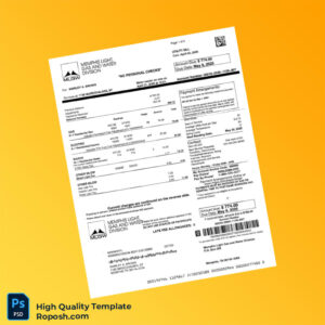 USA Memphis Light Gas and Water Editable Utility Bill Template in Word and PDF formats
