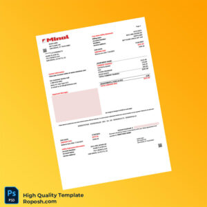 USA Minol Editable Utility Business Bill Template in Word and PDF formats