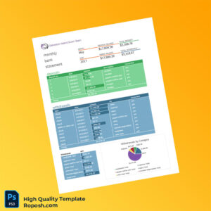 USA Monthly Bank Statement Template in Word and PDF formats