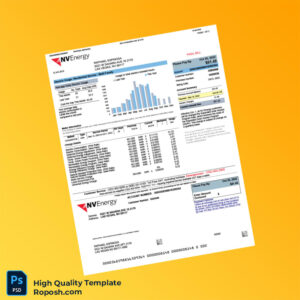 USA NV Energy Editable Electricity Bill Template in Word and PDF formats 2 page