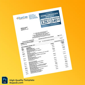 USA Navy Federal Credit Union Bank Statement Template in Word and PDF formats 2 page